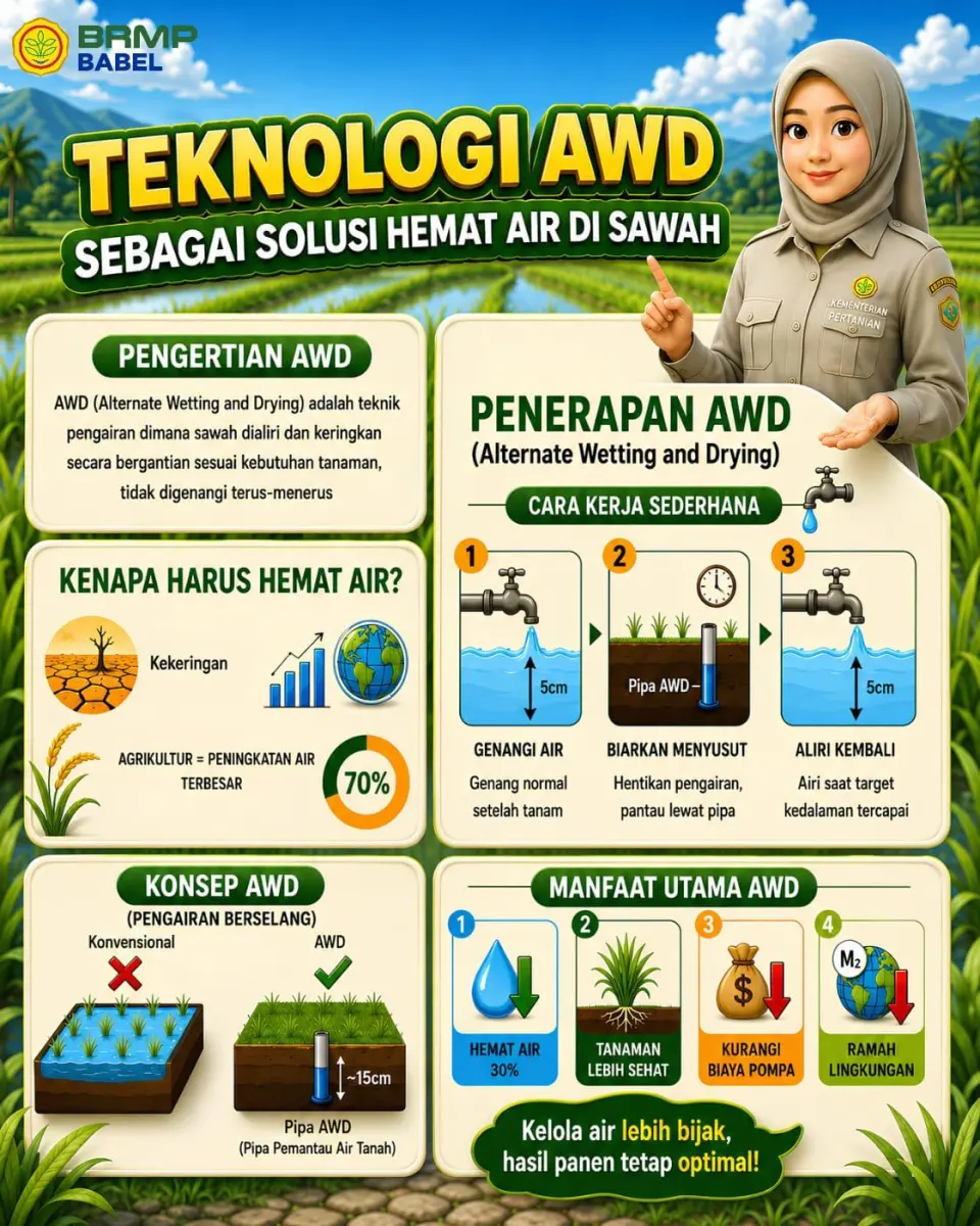Pengairan Padi dengan Teknologi AWD