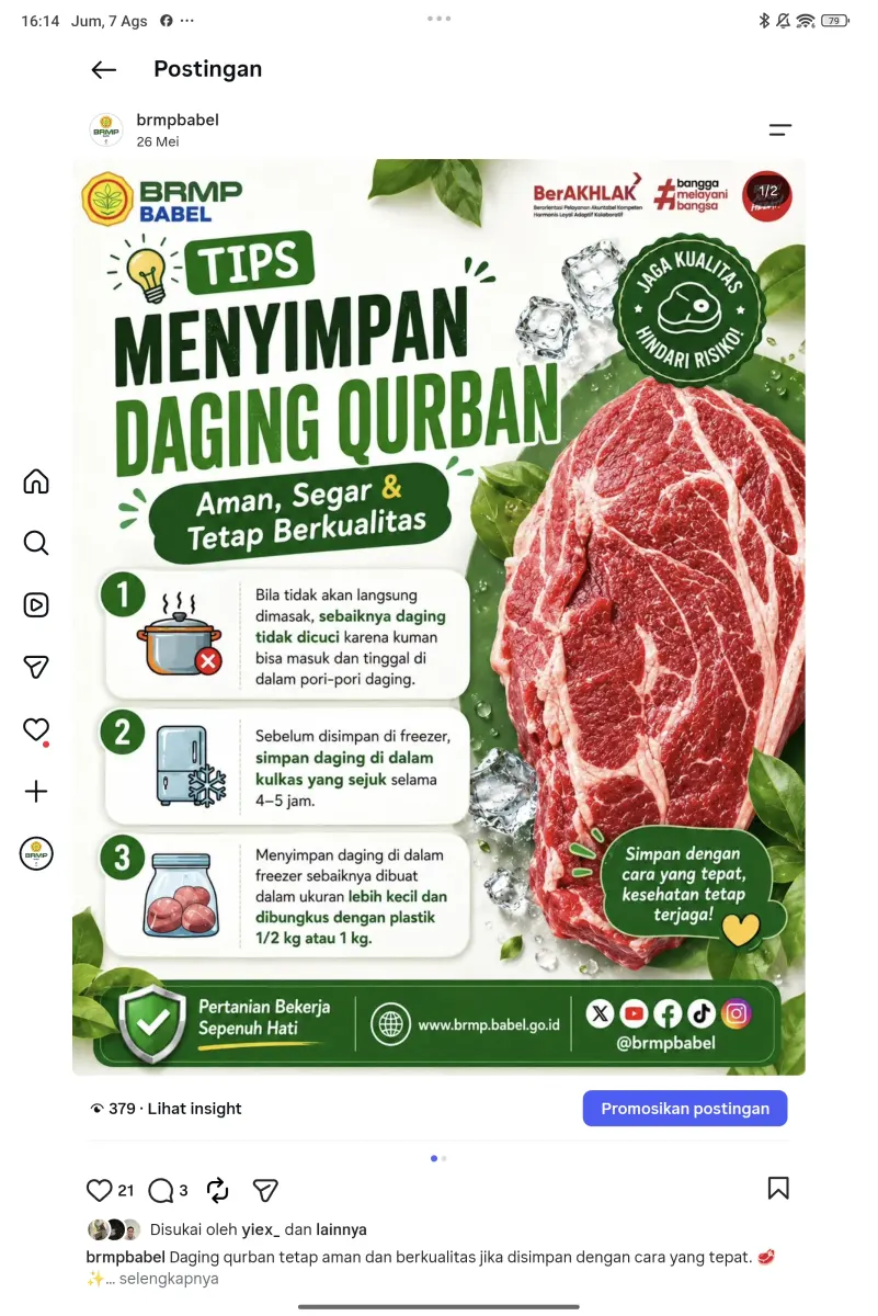 Cara Menyimpan Daging Qurban dengan Aman