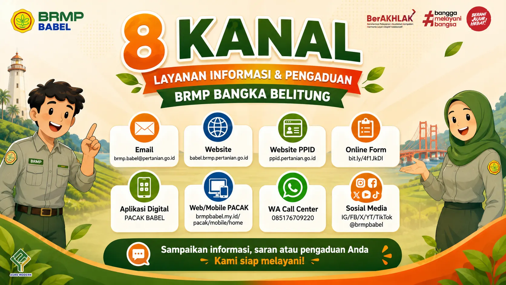 Delapan kanal pengaduan